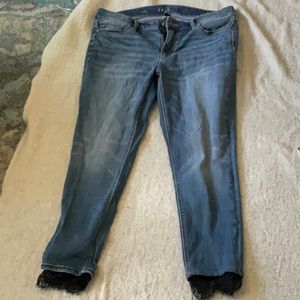 White House black market lace cuff jeans